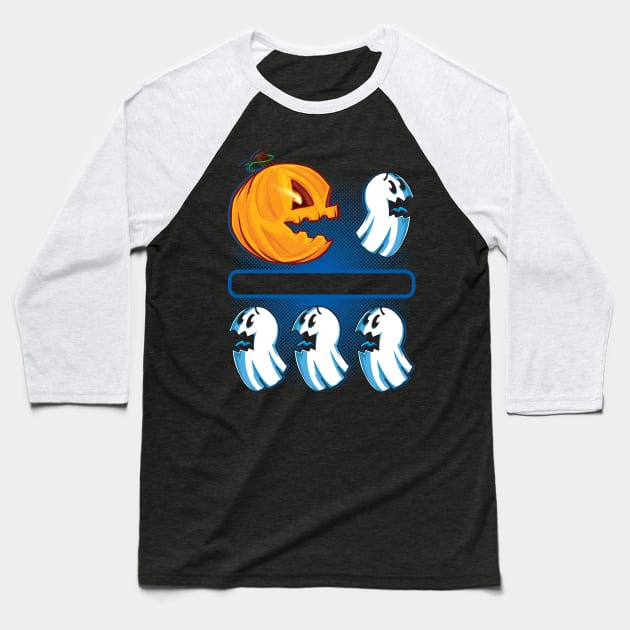 Ghost chaser! -PACMAN Baseball T-Shirt by MatamorosGraphicDesign